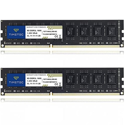 Timetec 16GB KIT(2x8GB) DDR3L / DDR3 1600MHz (DDR3L-1600) – Front View