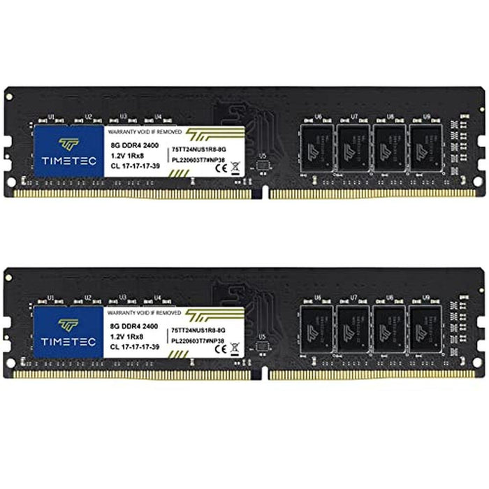 Timetec 16GB KIT(2x8GB) DDR4 2400MHz PC4-19200 Non-ECC – Front View