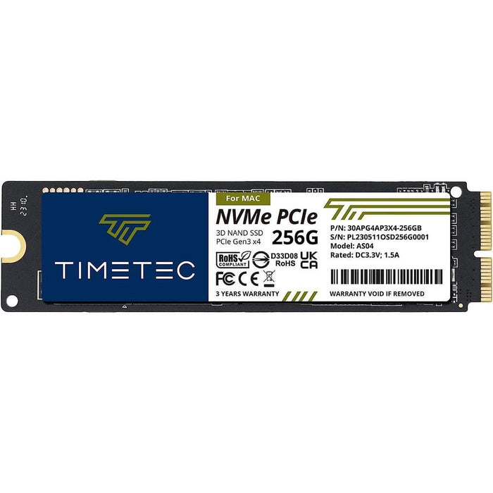 2013 Mac Upgrade: Timetec 256GB MAC SSD NVMe PCIe Gen3x4 – Front View