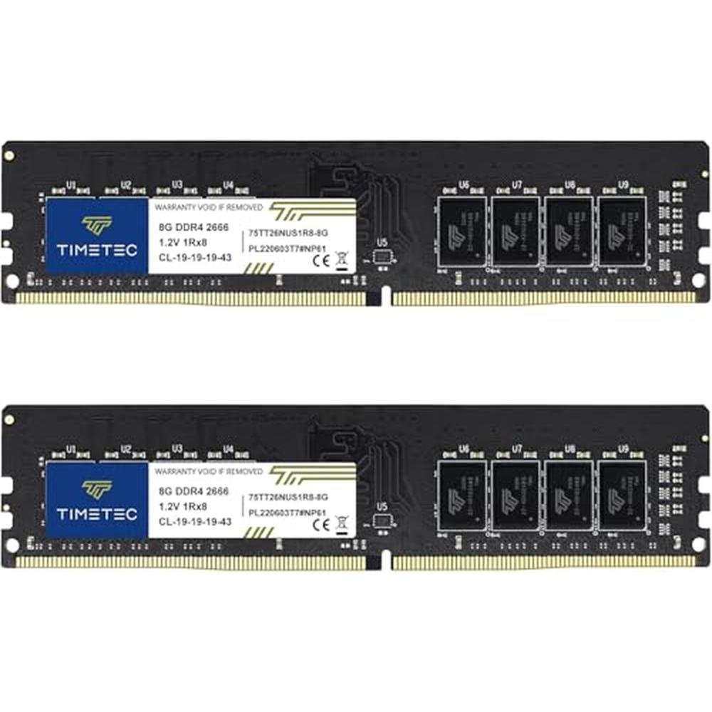 Timetec Premium 16GB KIT(2x8GB) DDR4 2666MHz PC4-21300 – Front View