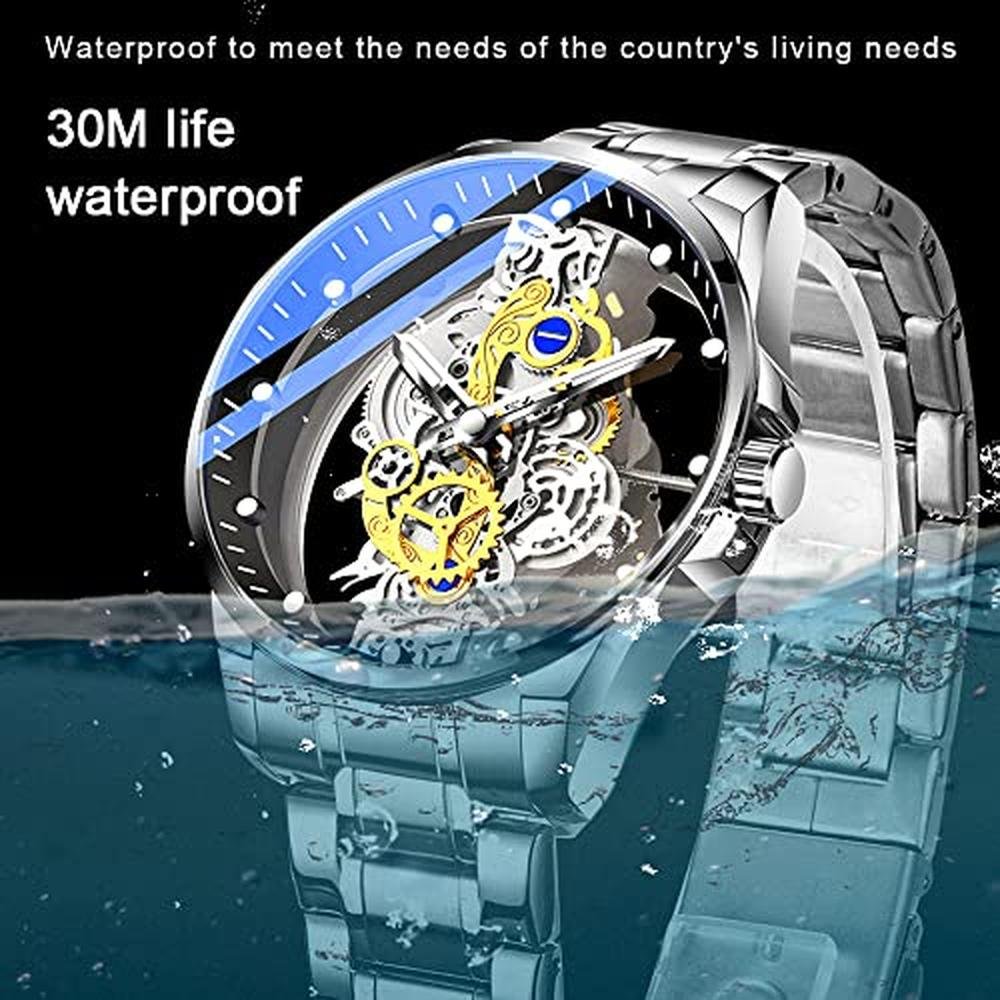 Men's Tiong Watch: Tiong Men's Skeleton Quartz Stainless – In Use
