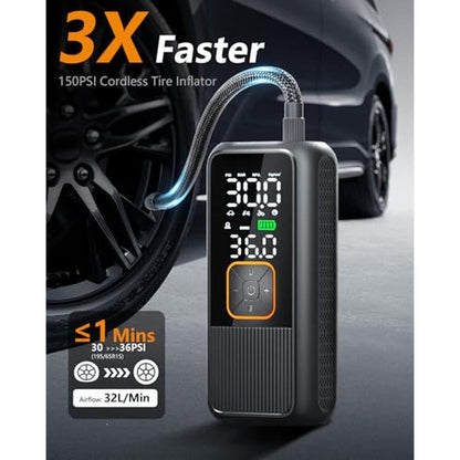Air Car Accessory: Tire Inflator Portable Air Compressor – Close-up Detail