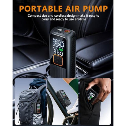 Air Car Accessory: Tire Inflator Portable Air Compressor – In Use