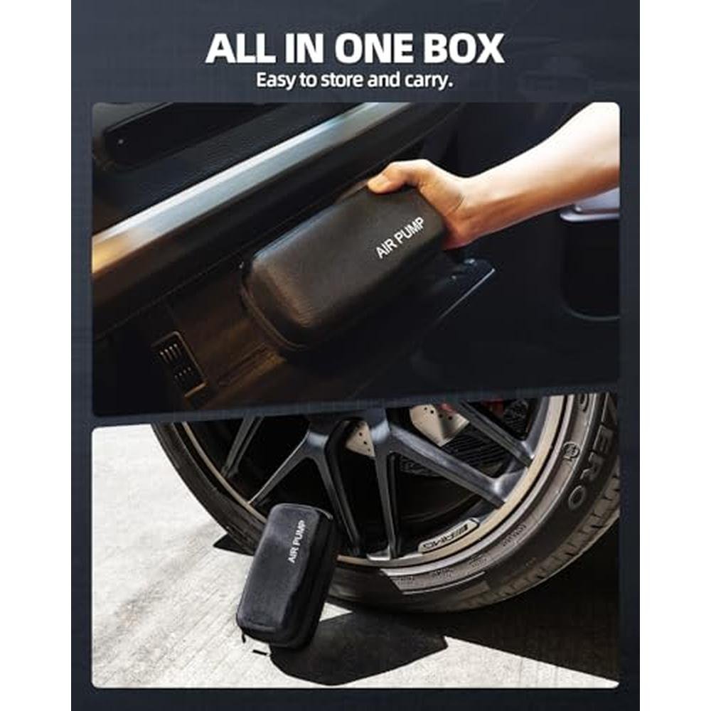 Air Car Compressor: Portable 150 PSI Smart Air Pump for Car – Side View
