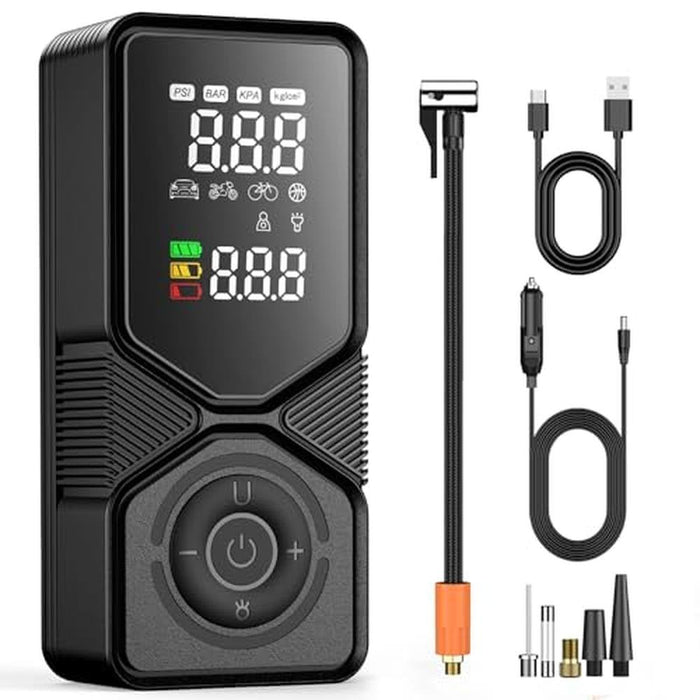 Air Pump: Portable Cordless Tire Inflator 150PSI – Front View