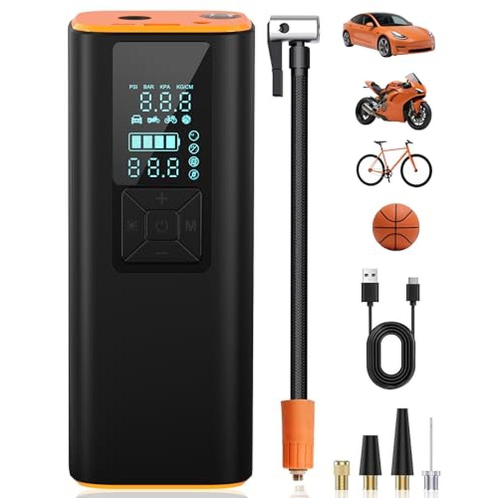 Air Car Solution: Tire Inflator Portable Air Compressor – Front View