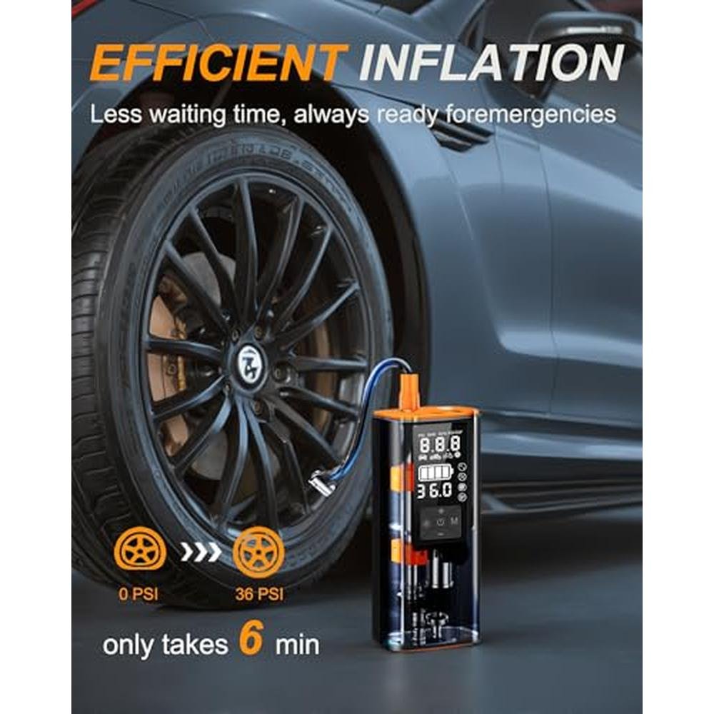 Air Car Solution: Tire Inflator Portable Air Compressor – Side View
