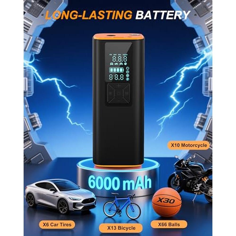 Air Car Solution: Tire Inflator Portable Air Compressor – Close-up Detail