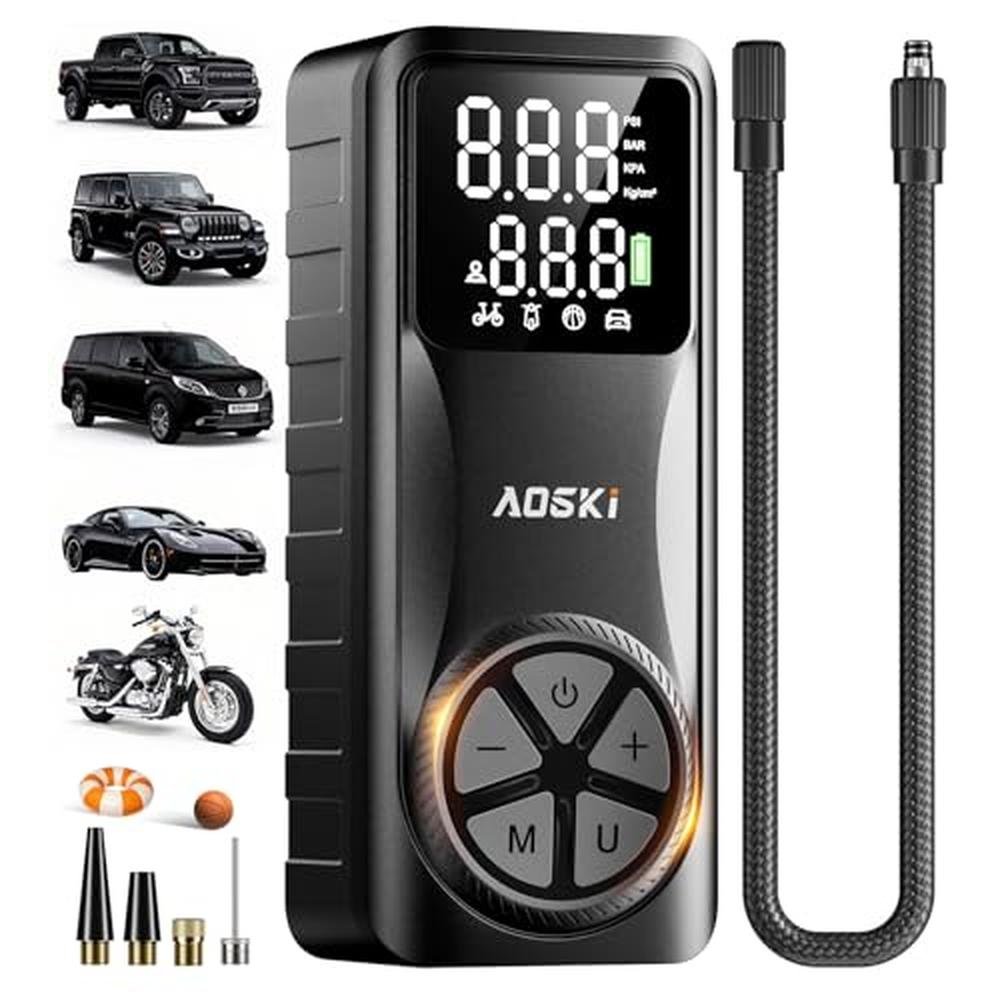 Air Tire Pump: Portable Air Compressor 150PSI Fast – Front View