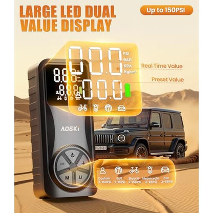 Air Tire Pump: Portable Air Compressor 150PSI Fast – In Use
