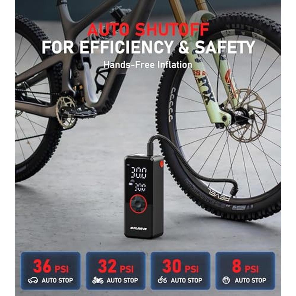 Air Tire Inflator: Portable Air Compressor 150PSI Faster – Side View