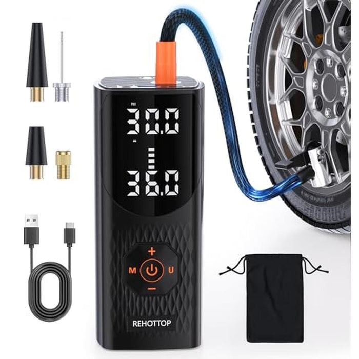 Air Car Accessory: Portable Air Compressor 160 PSI Cordless – Front View