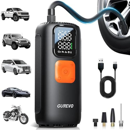 Tire Air: GUREVO Portable Air Compressor 22 Cylinder – Front View