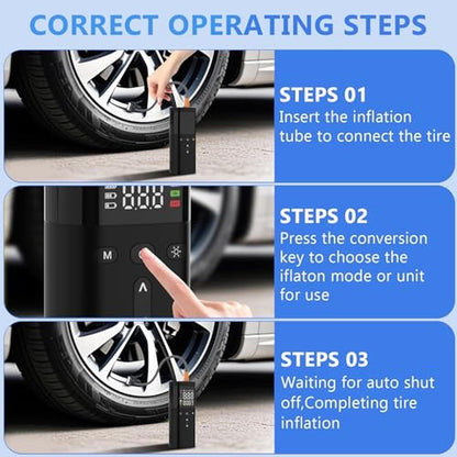 Air Portable Compressor: FNKJGS Tire Inflator 25000mAh – Close-up Detail