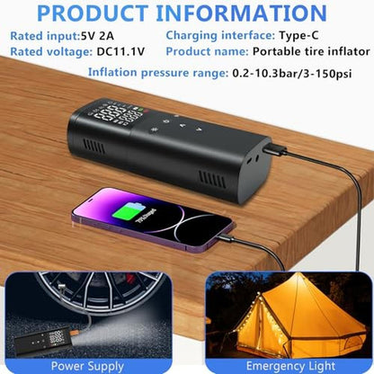 Air Portable Compressor: FNKJGS Tire Inflator 25000mAh – Packaging