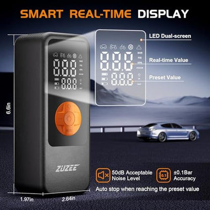Tire Inflator: Portable Air Compressor 4x Faster High – Side View