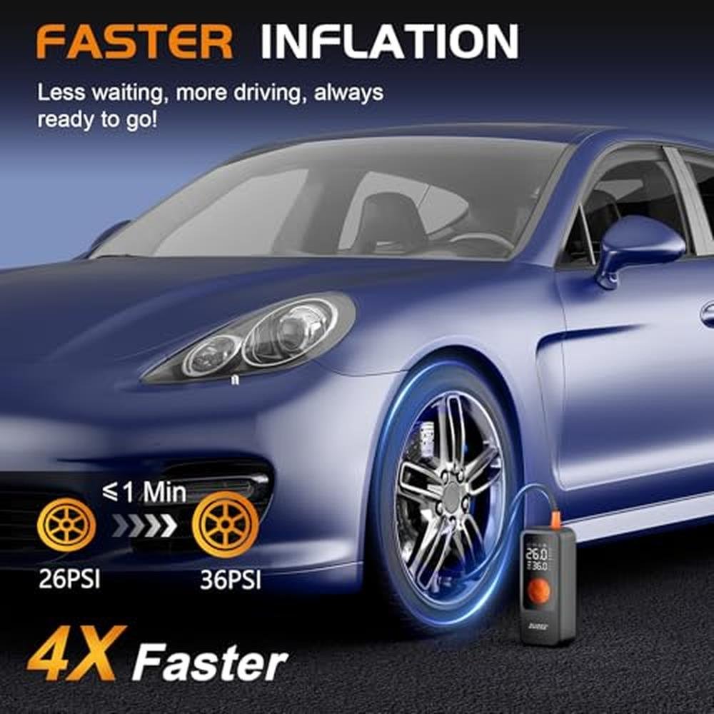 Tire Inflator: Portable Air Compressor 4x Faster High – Close-up Detail