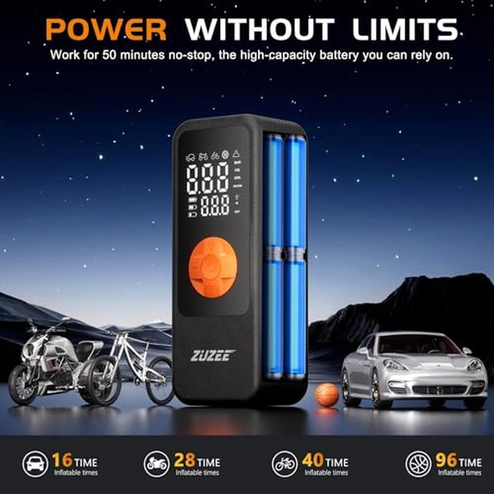 Tire Inflator: Portable Air Compressor 4x Faster High – In Use