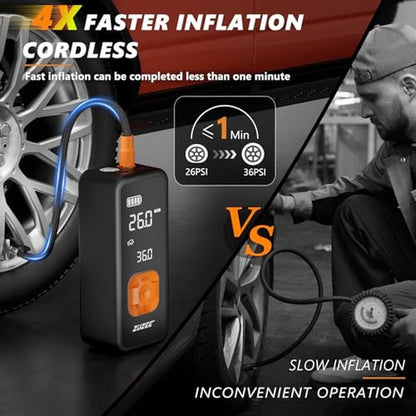 Tire Inflator: Premium USA Brand 150PSI Portable Air – Side View