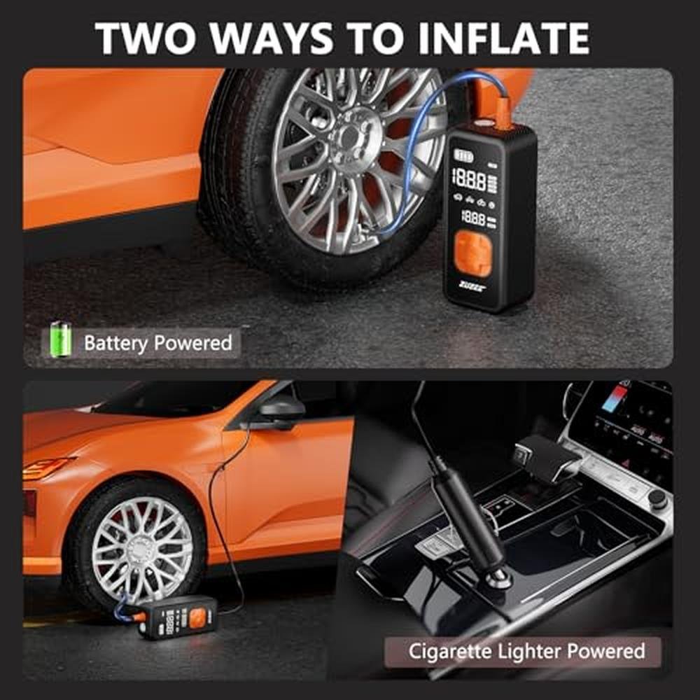 Tire Inflator: Premium USA Brand 150PSI Portable Air – In Use