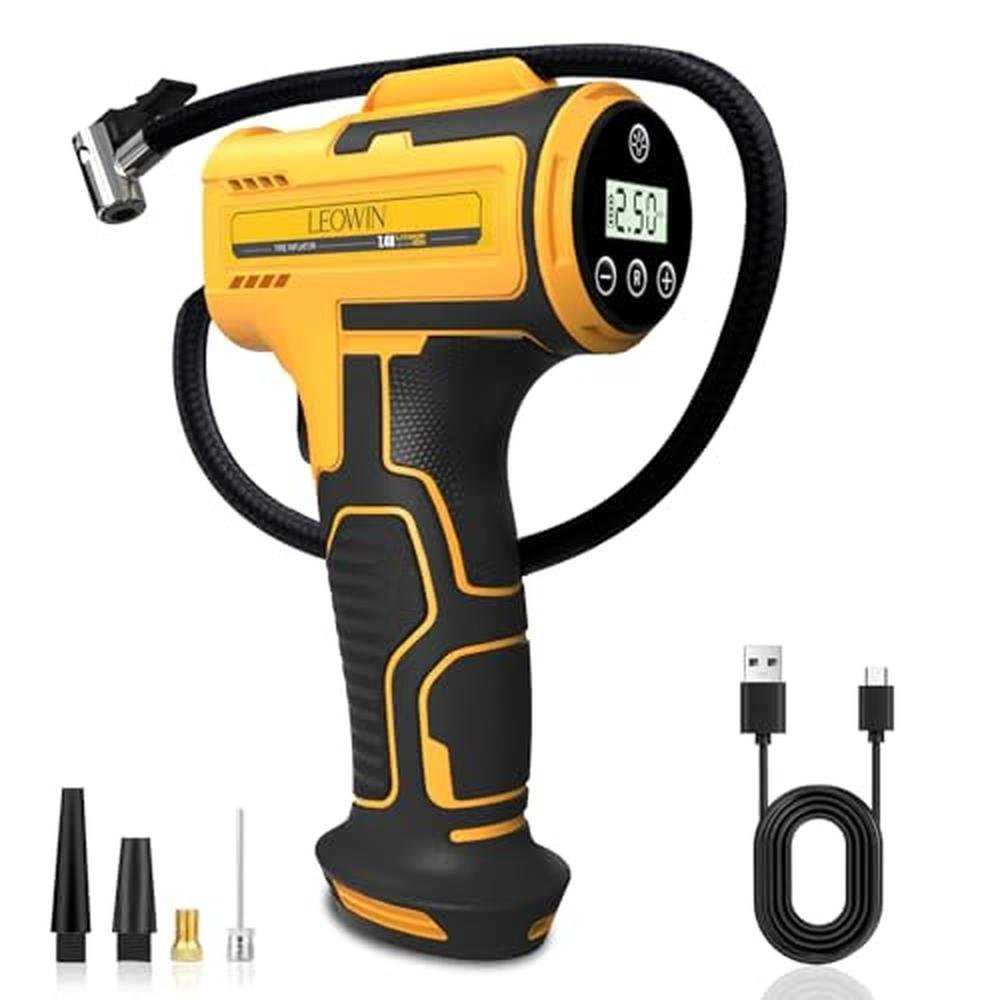 Tire Air: Portable Air Compressor Cordless Handheld Air Pump – Front View