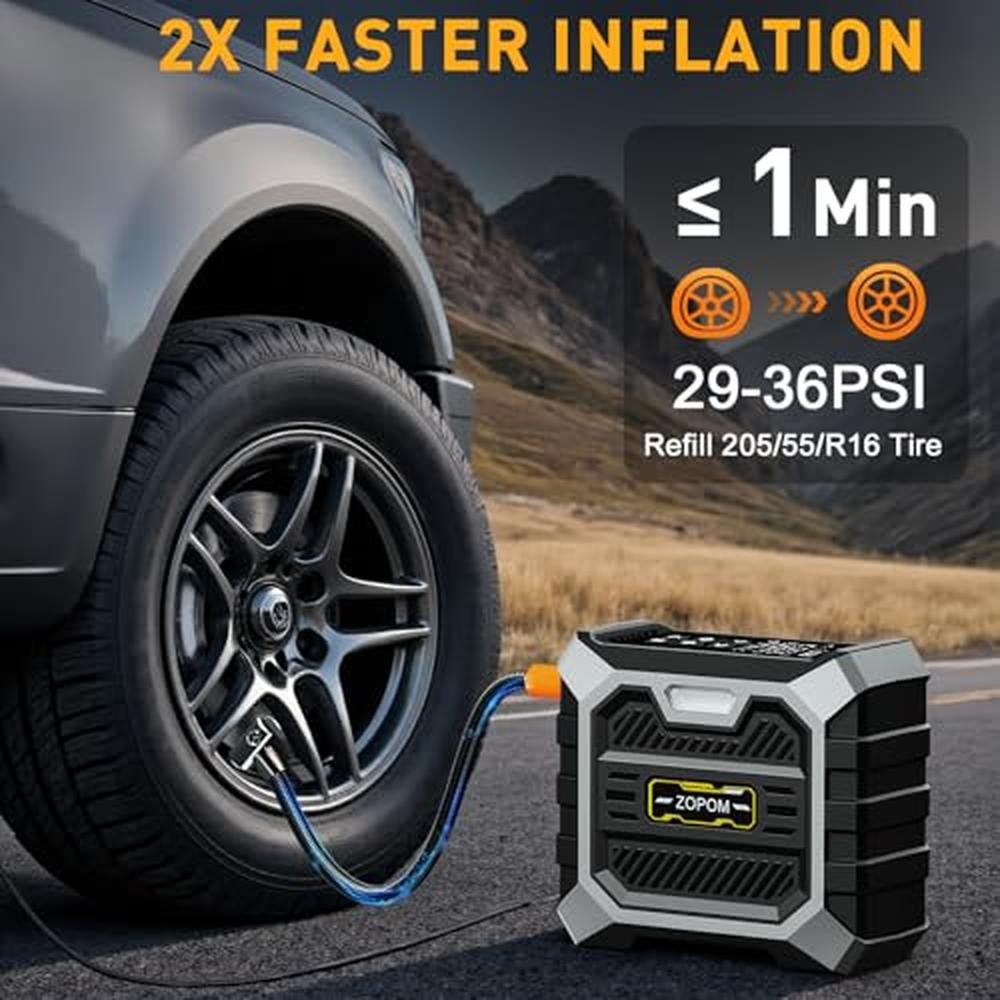 Air Portable Compressor: USA Warehouse Tire Inflator – Side View