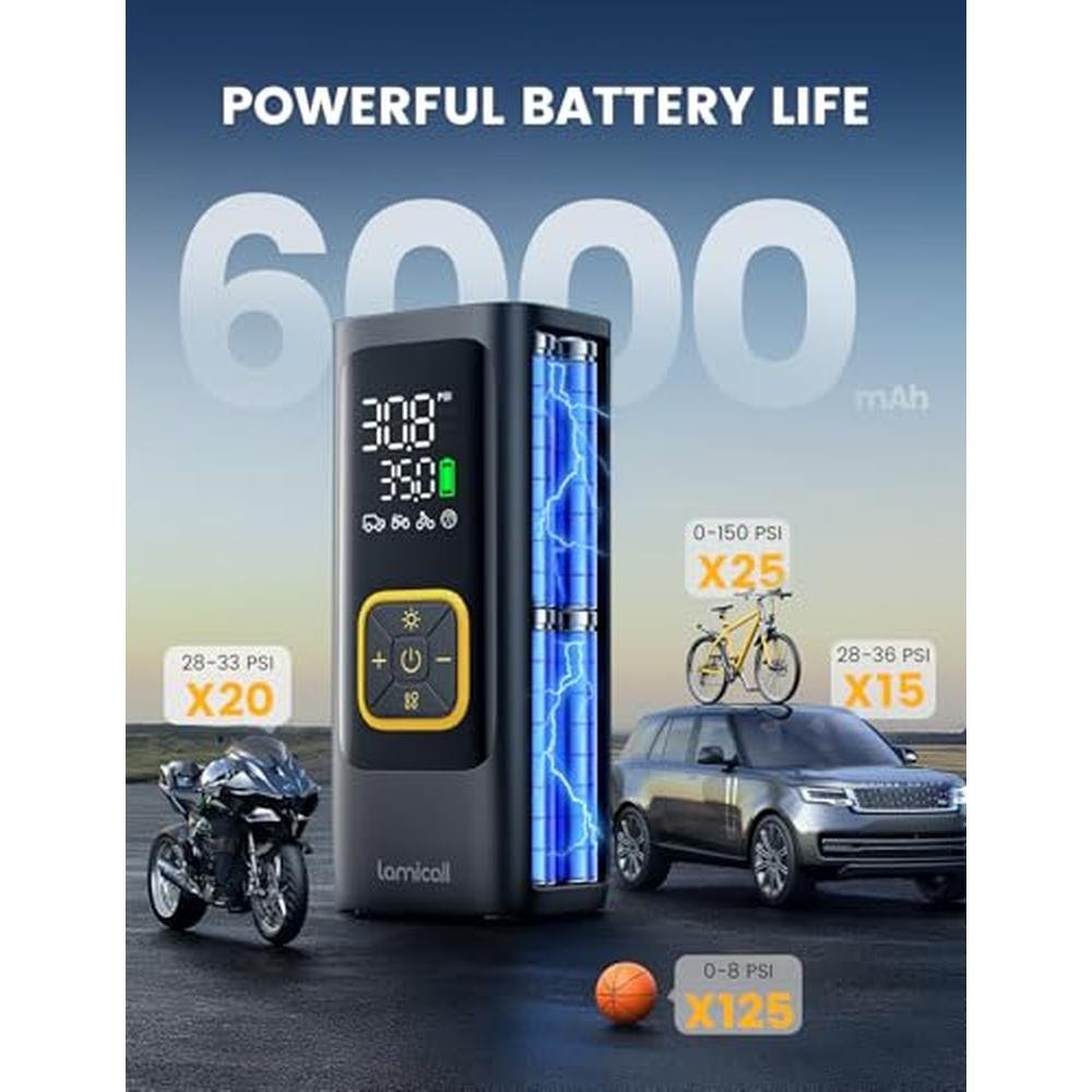 Air Bike Accessory: Lamicall Tire Inflator Portable Air – In Use
