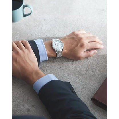 Tissot Mens: Le Locle Stainless Steel Dress Watch Grey – Close-up Detail