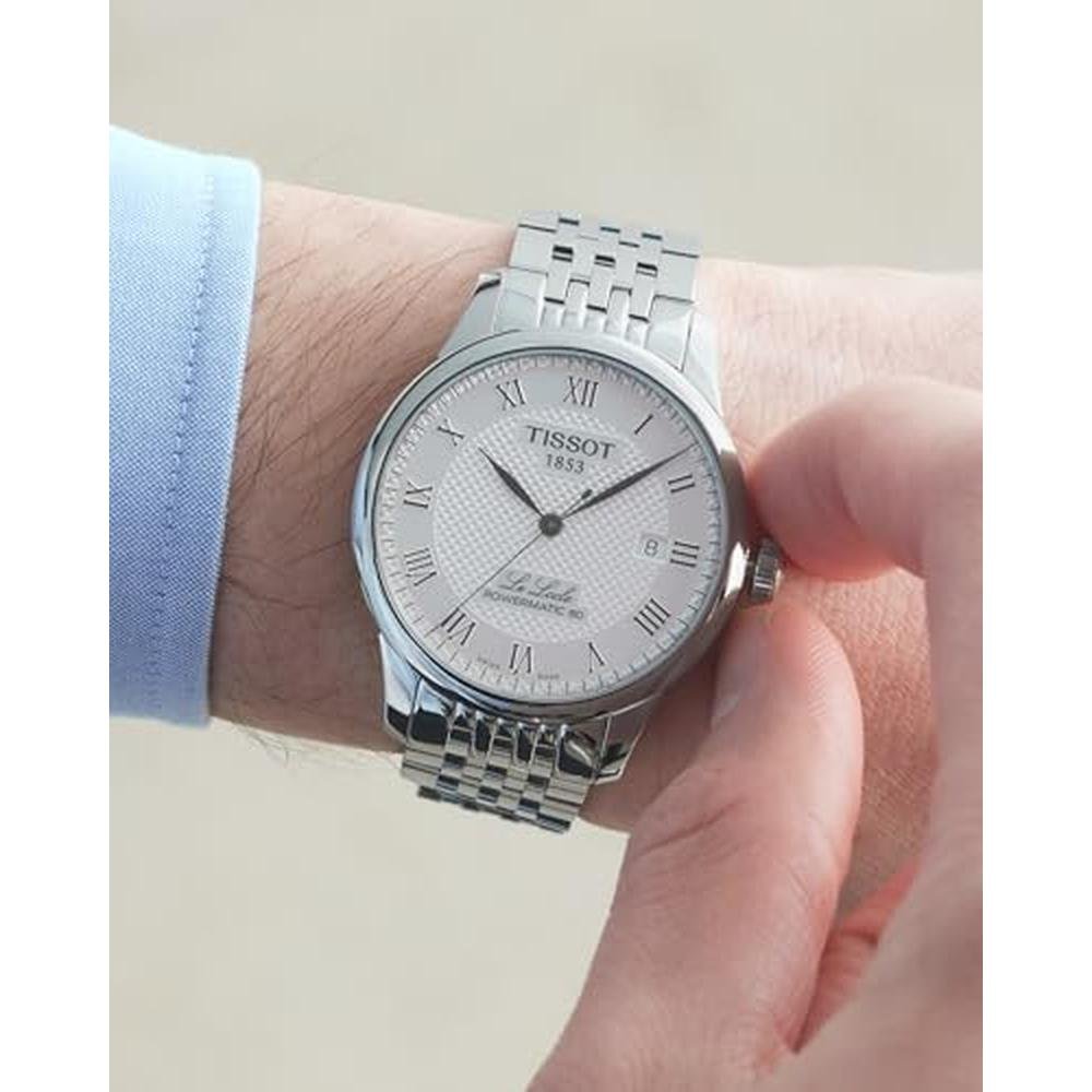 Tissot Mens: Le Locle Stainless Steel Dress Watch Grey – In Use