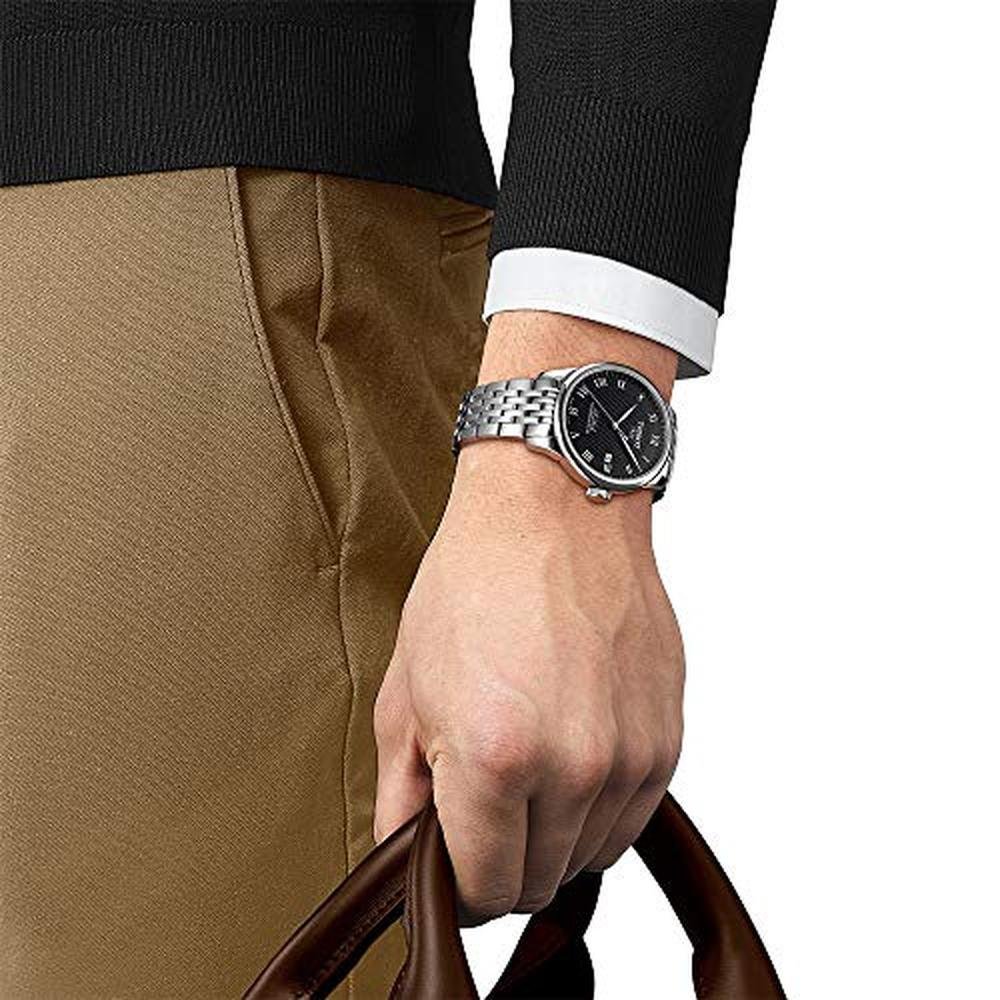 Tissot Mens: Le Locle Stainless Steel Dress Watch Grey – Side View