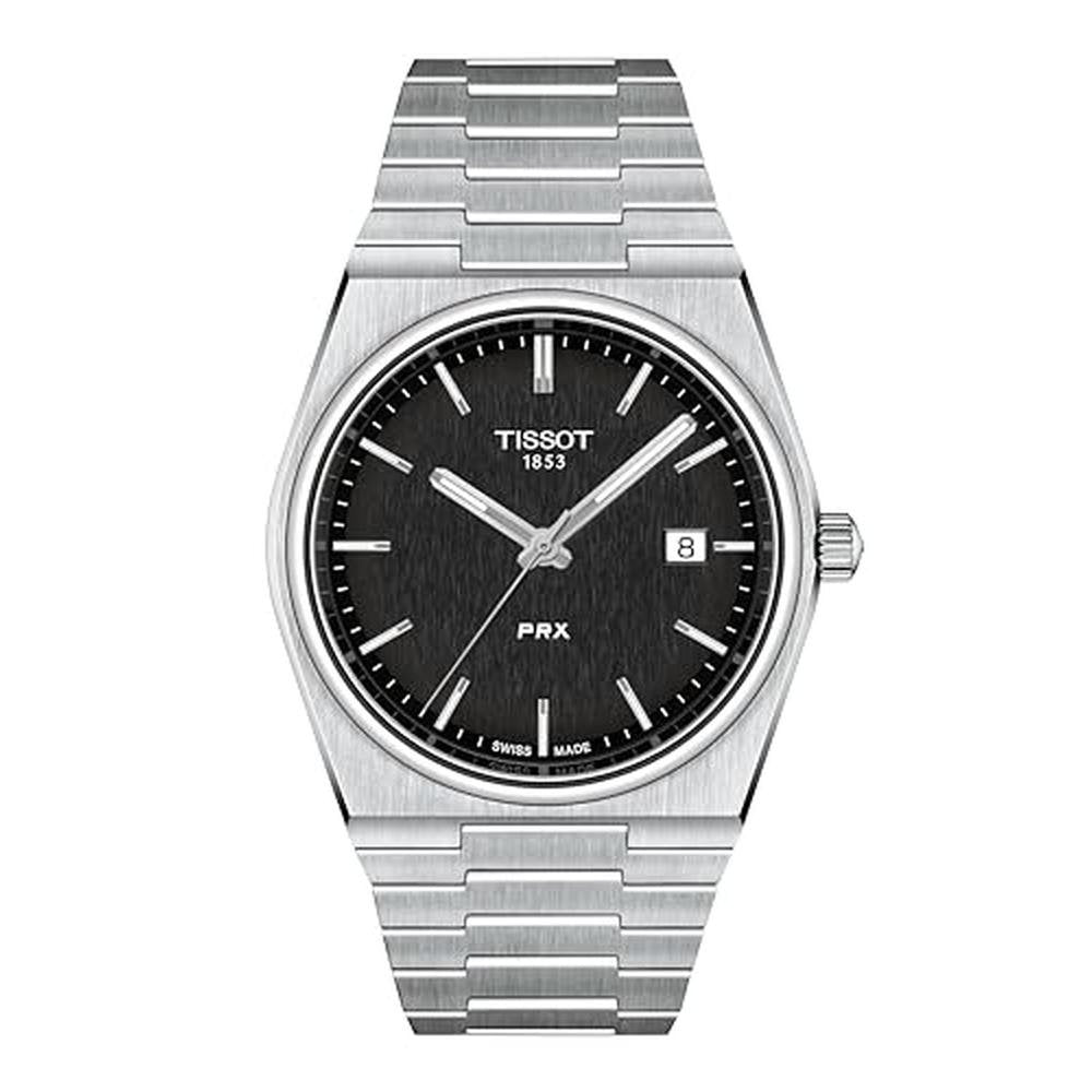 Tissot Mens: PRX 316L Stainless Steel Case Dress Watch Grey – Front View