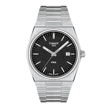 Tissot Mens: PRX 316L Stainless Steel Case Dress Watch Grey – Front View