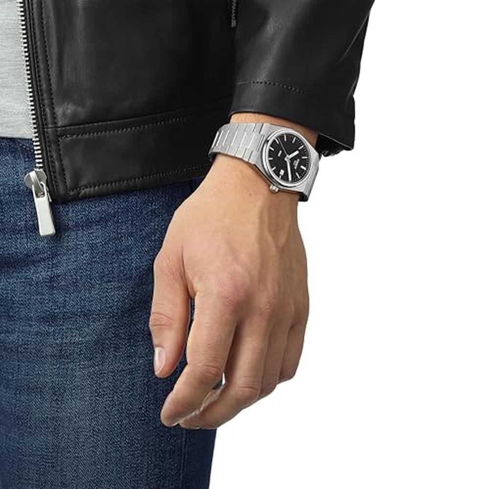 Tissot Mens: PRX 316L Stainless Steel Case Dress Watch Grey – Side View