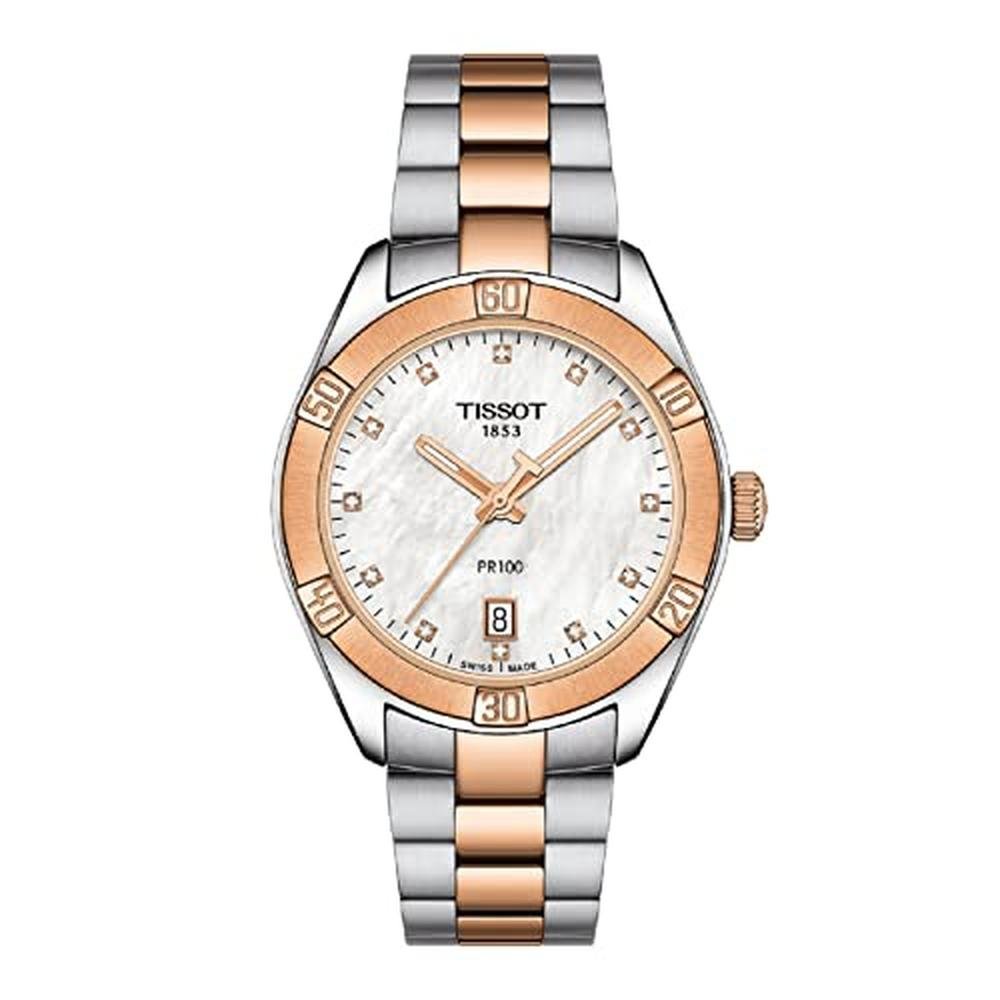 Stainless Steel: Tissot PR 100 Sport Chic 316L Stainless – Front View