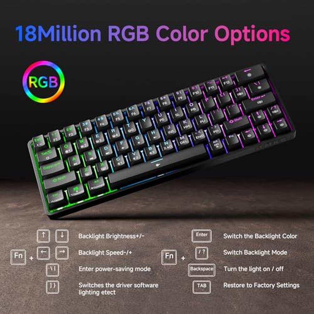 Gaming Keyboard: TMKB T63 60% Wireless Mechanical Keyboard – Packaging