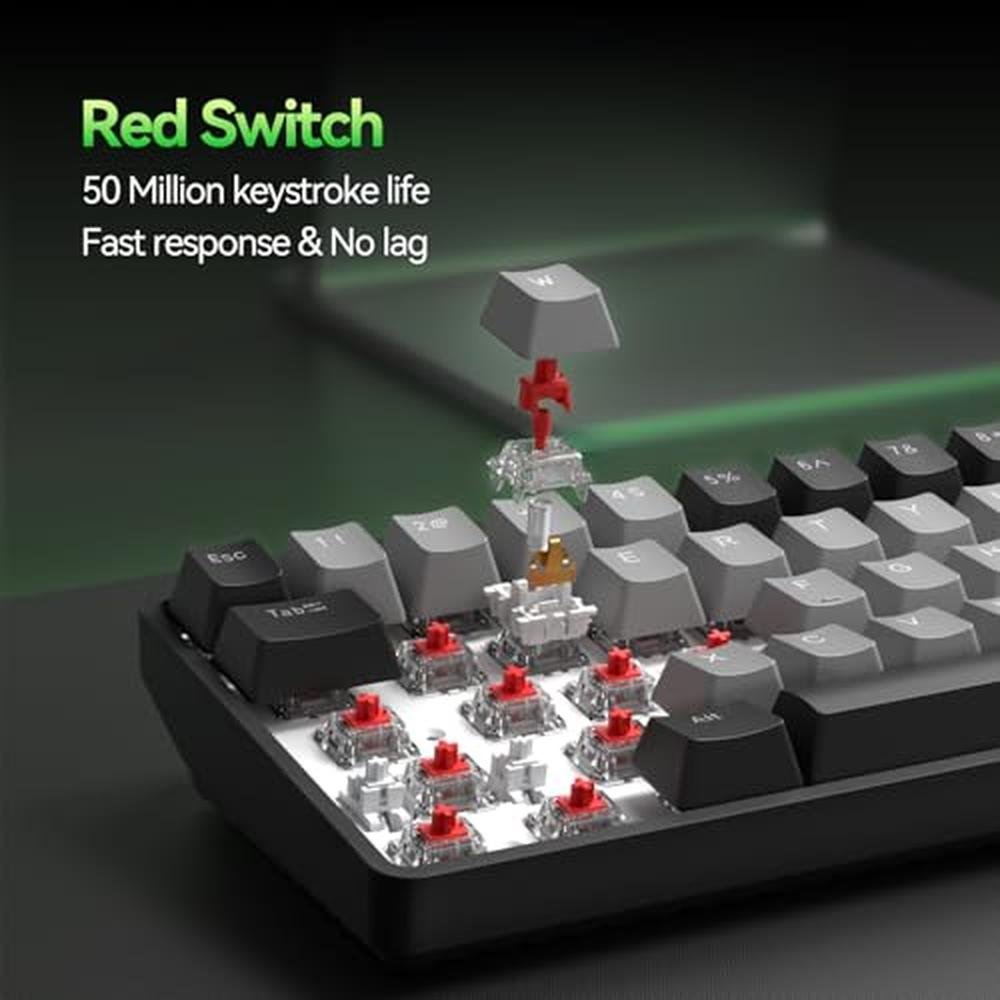 TMKB T68: 60% Wireless Mechanical Gaming Keyboard – Close-up Detail