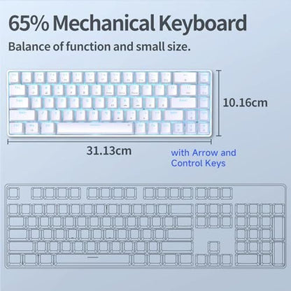 Gaming Keyboard: TMKB T68SE 60% Mechanical Keyboard LED – Side View