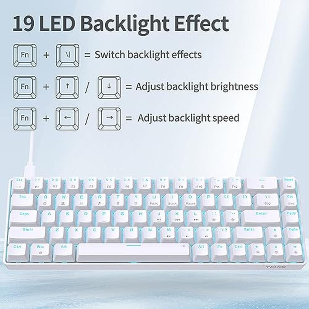 Gaming Keyboard: TMKB T68SE 60% Mechanical Keyboard LED – In Use