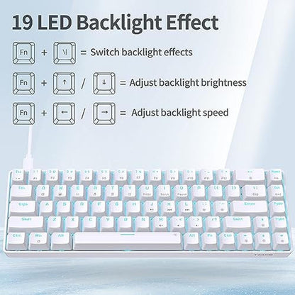 Gaming Keyboard: TMKB T68SE 60% Mechanical Keyboard LED – In Use
