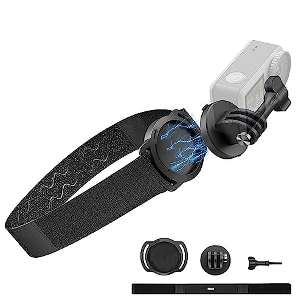 Osmo Action 5 Pro Head Strap: Tomat Magnetic Headband Mount – Front View