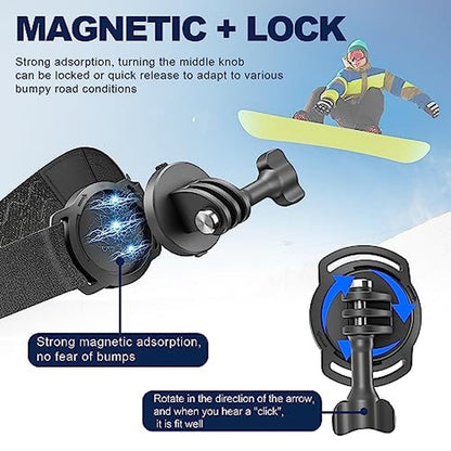 Osmo Action 5 Pro Head Strap: Tomat Magnetic Headband Mount – In Use