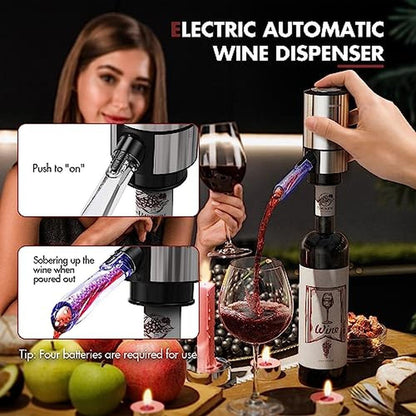 Electric Wine Opener: TOMEEM 4-in-1 Set with Foil Cutter – Packaging