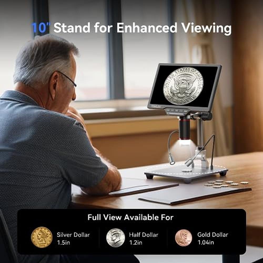 Microscope Digital: TOMLOV DM201 Pro 1200X HDMI Digital – In Use