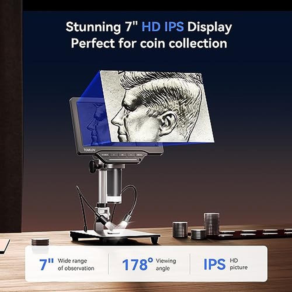 Microscope Tomlov: TOMLOV DM201 SE 6 Digital Microscope – Side View