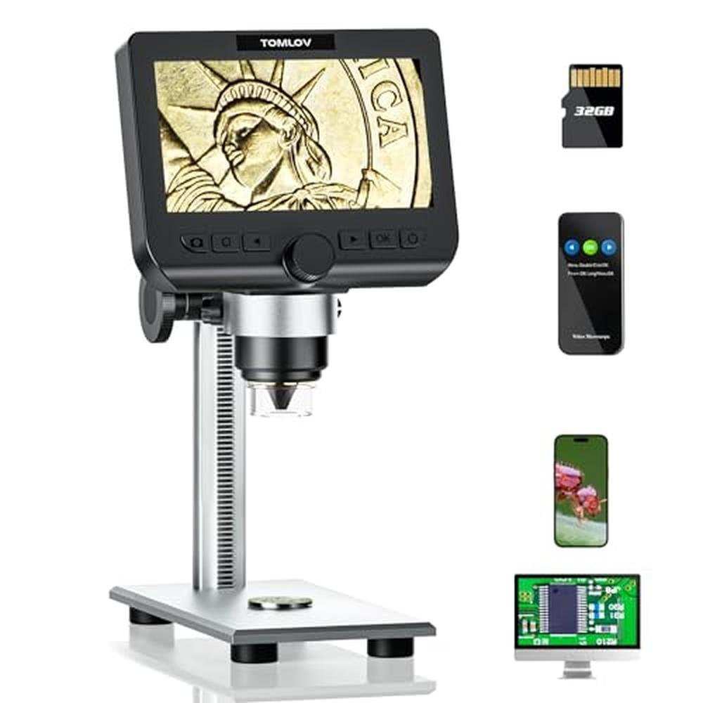 Digital Microscope: TOMLOV DM4 Pro 4.3 LCD Digital – Front View