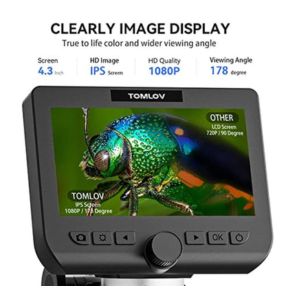 Digital Microscope: TOMLOV DM4 Pro 4.3 LCD Digital – Close-up Detail
