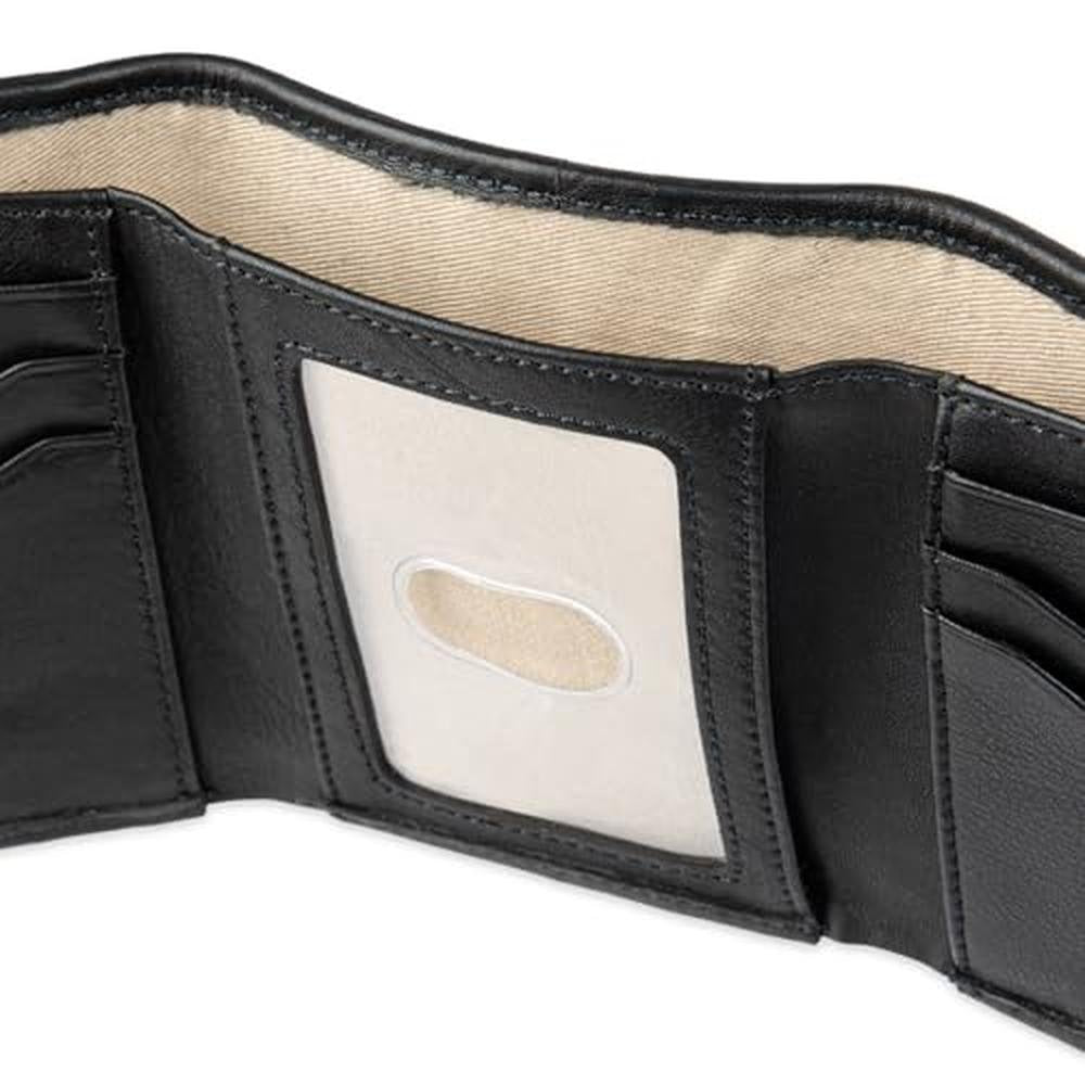 Tommy Bahama Men's Napa Leather Trifold Wallet – Close-up Detail