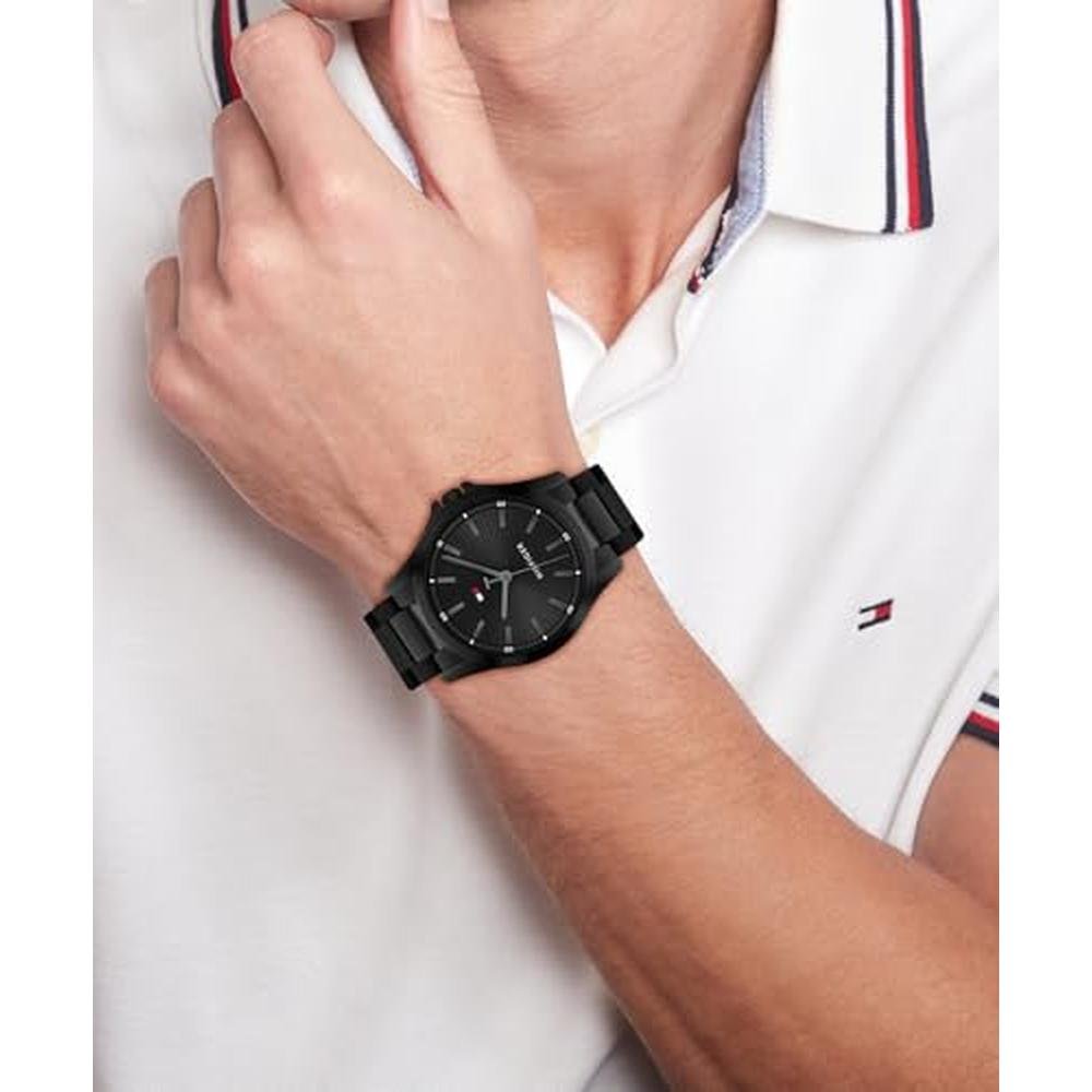 Tommy Hilfiger: Men's 3H Quartz Watch Stainless Steel – Side View