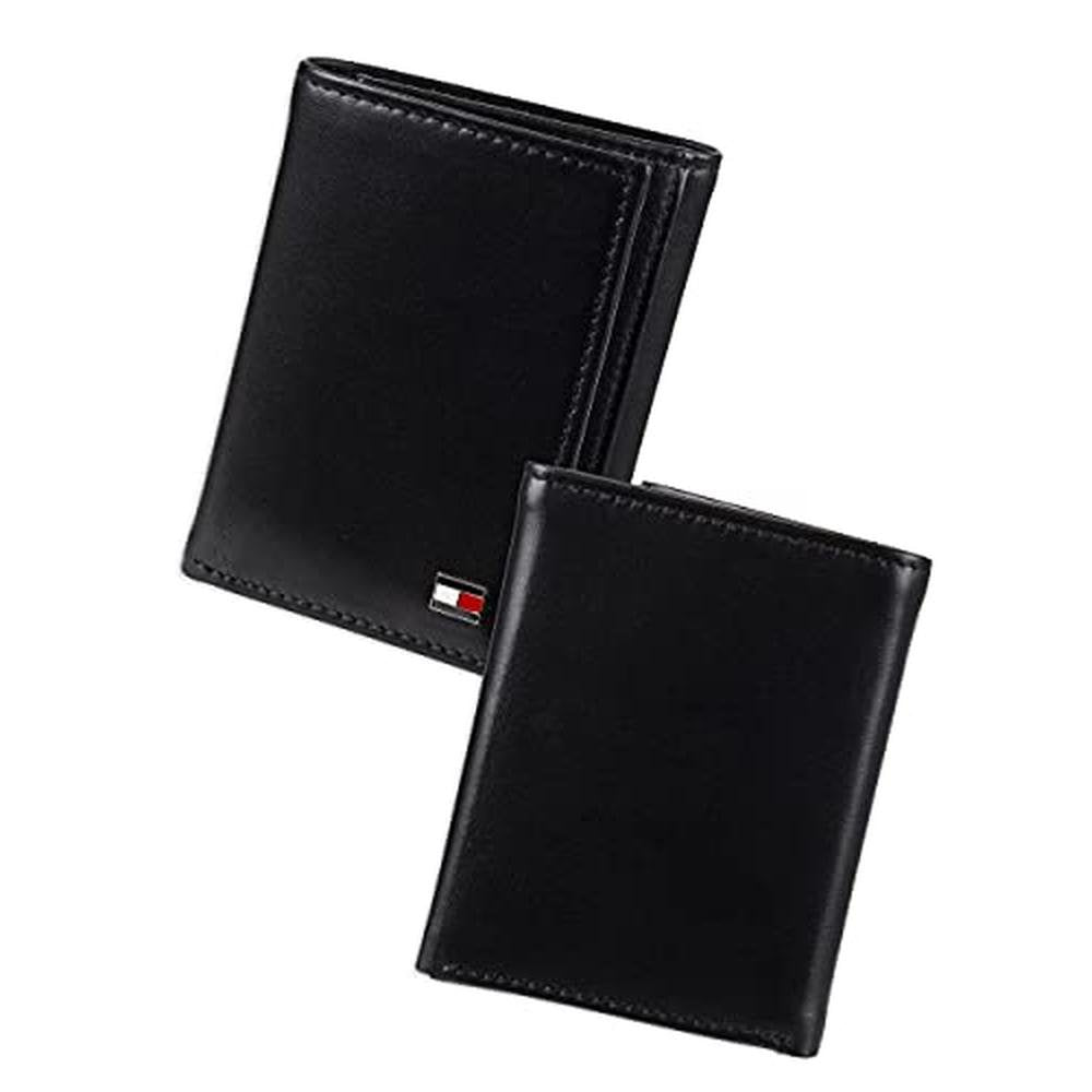 Tommy Hilfiger Men's Leather Trifold Wallet – Side View