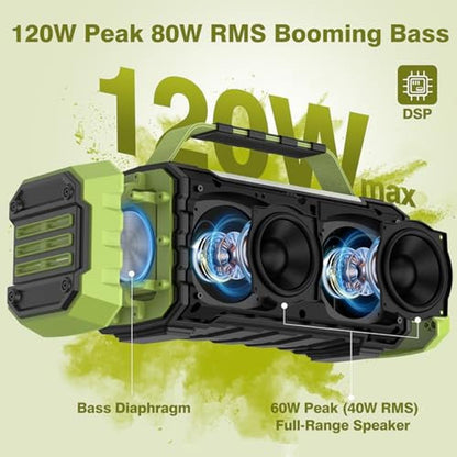 Speaker Tomproad: TOMPROAD Portable Bluetooth Speaker 120W – Side View